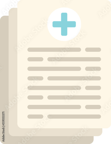 Therapist papers icon flat vector. Physical therapy. Rehab clinic isolated