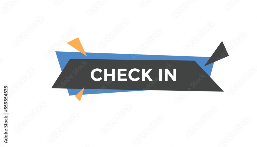 Check in button web banner templates. Vector Illustration

