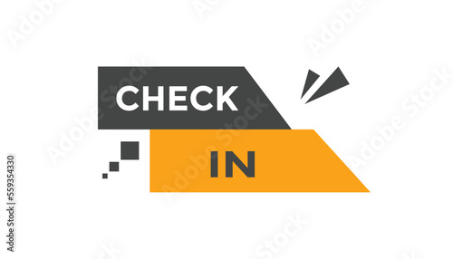 Check in button web banner templates. Vector Illustration

