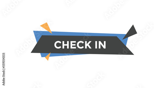 Check in button web banner templates. Vector Illustration

