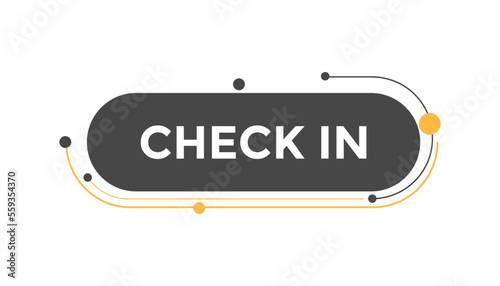 Check in button web banner templates. Vector Illustration

