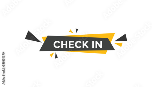 Check in button web banner templates. Vector Illustration

