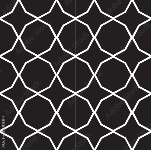 Modern New Seamless Octagonal and star pattern blacked design