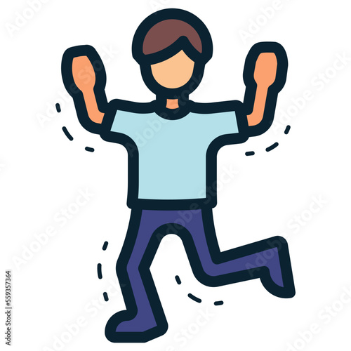 Canvas Print dancing boy illustration