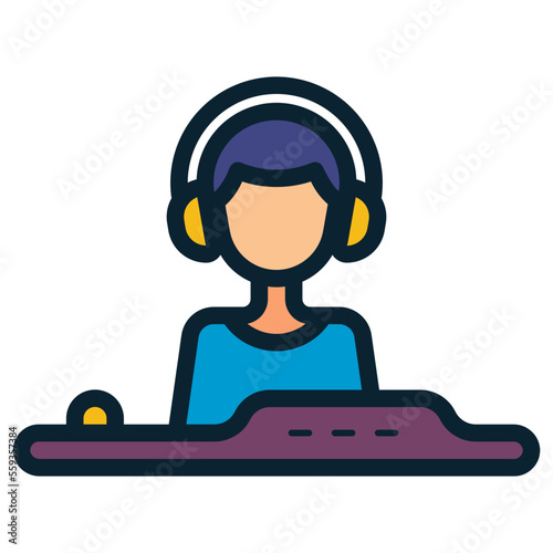 disc jockey illustration