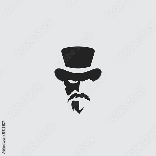 Gentleman negative space mono color design