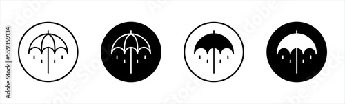 Umbrella icon. Parasol symbol. Rain, weather, meteorology sign, vector illustration © Evolvect