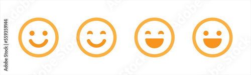 Happy smiley face or emoticon line art icon for apps and websites
