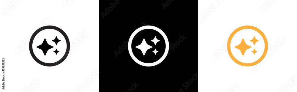 Star sparkles or Twinkling icon. modify or editing symbol button, effect signs, vector illustration