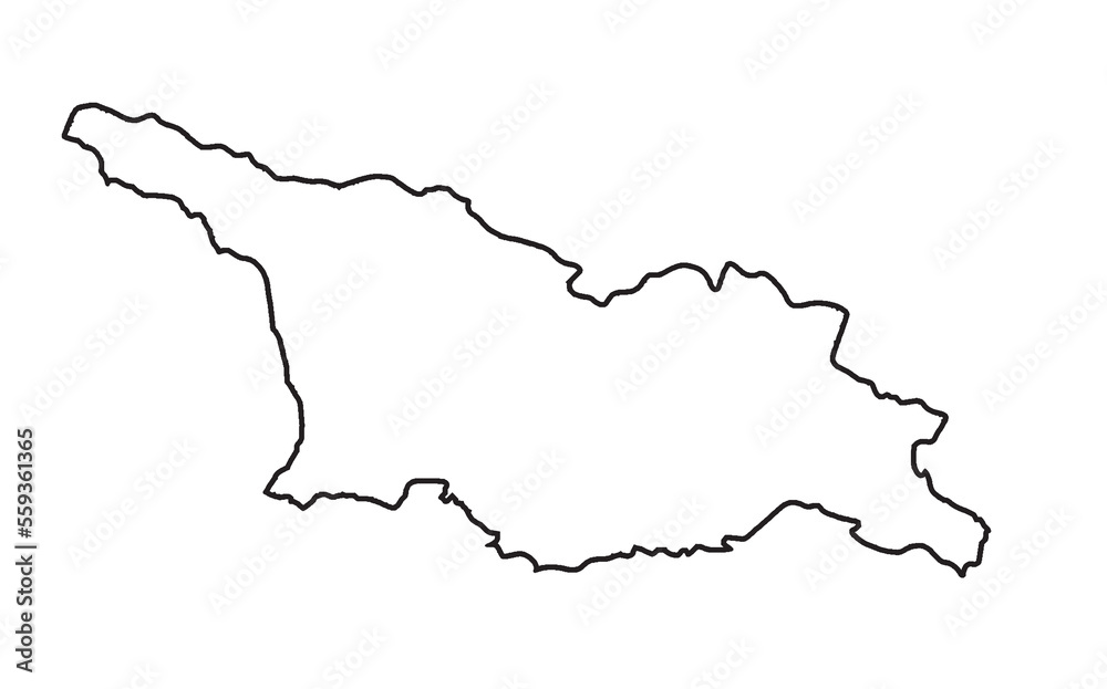 Georgia Country Outline Silhouette Map