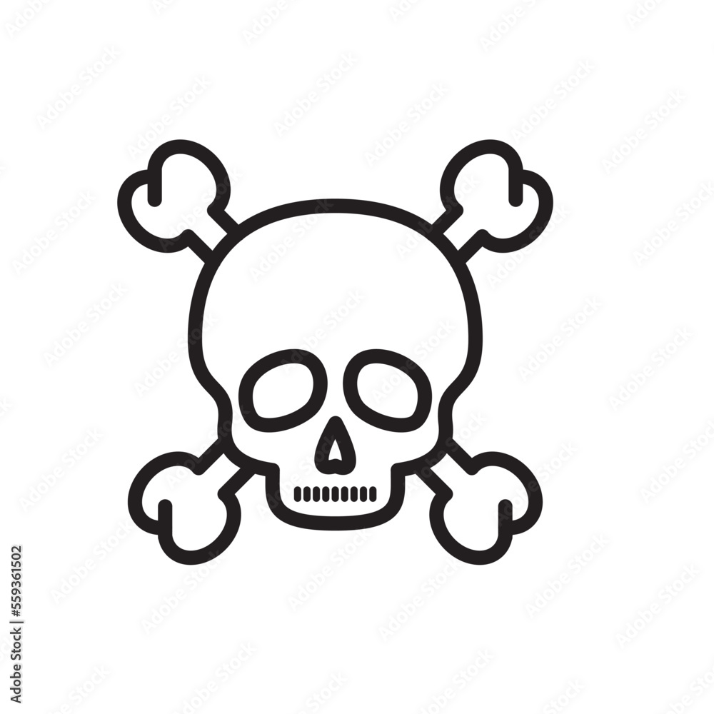 Pirate skull icon vector logo flat style illustration Pirate skull icon vector logo flat style illustration