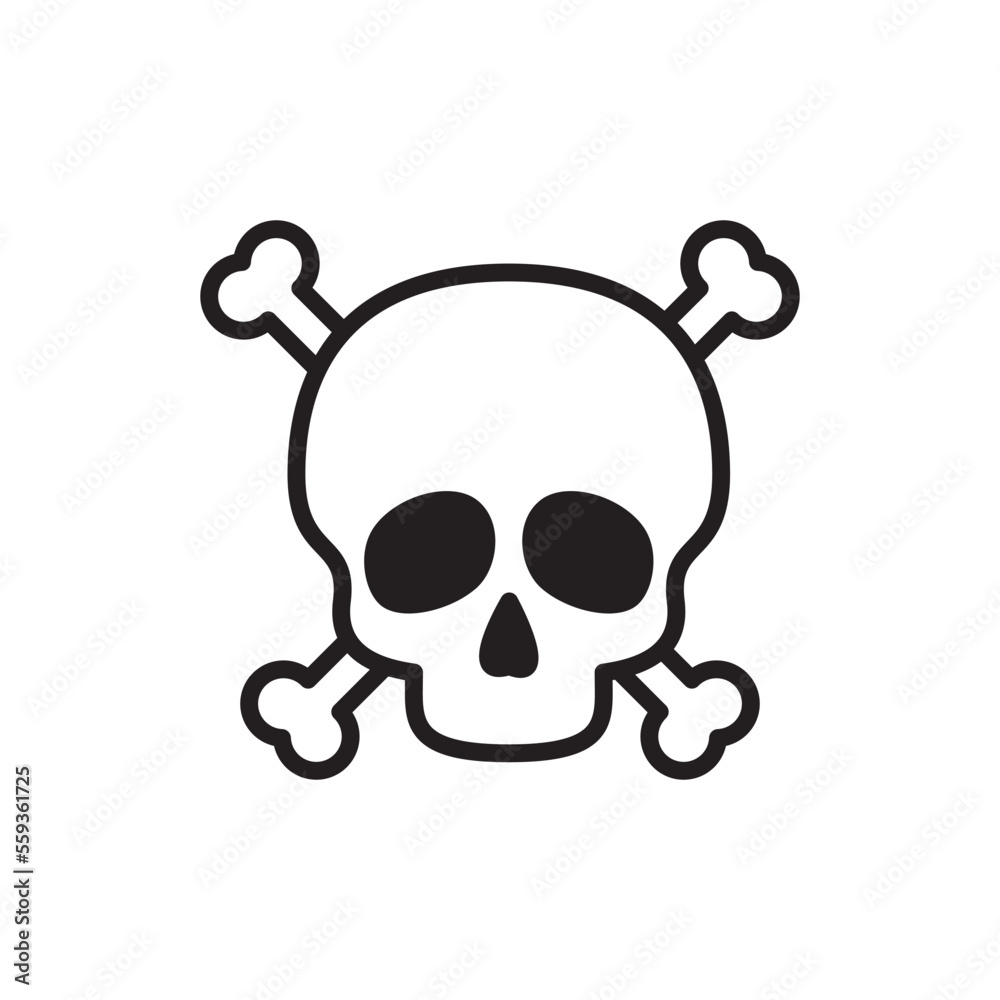 Pirate skull icon vector logo flat style illustration Pirate skull icon vector logo flat style illustration