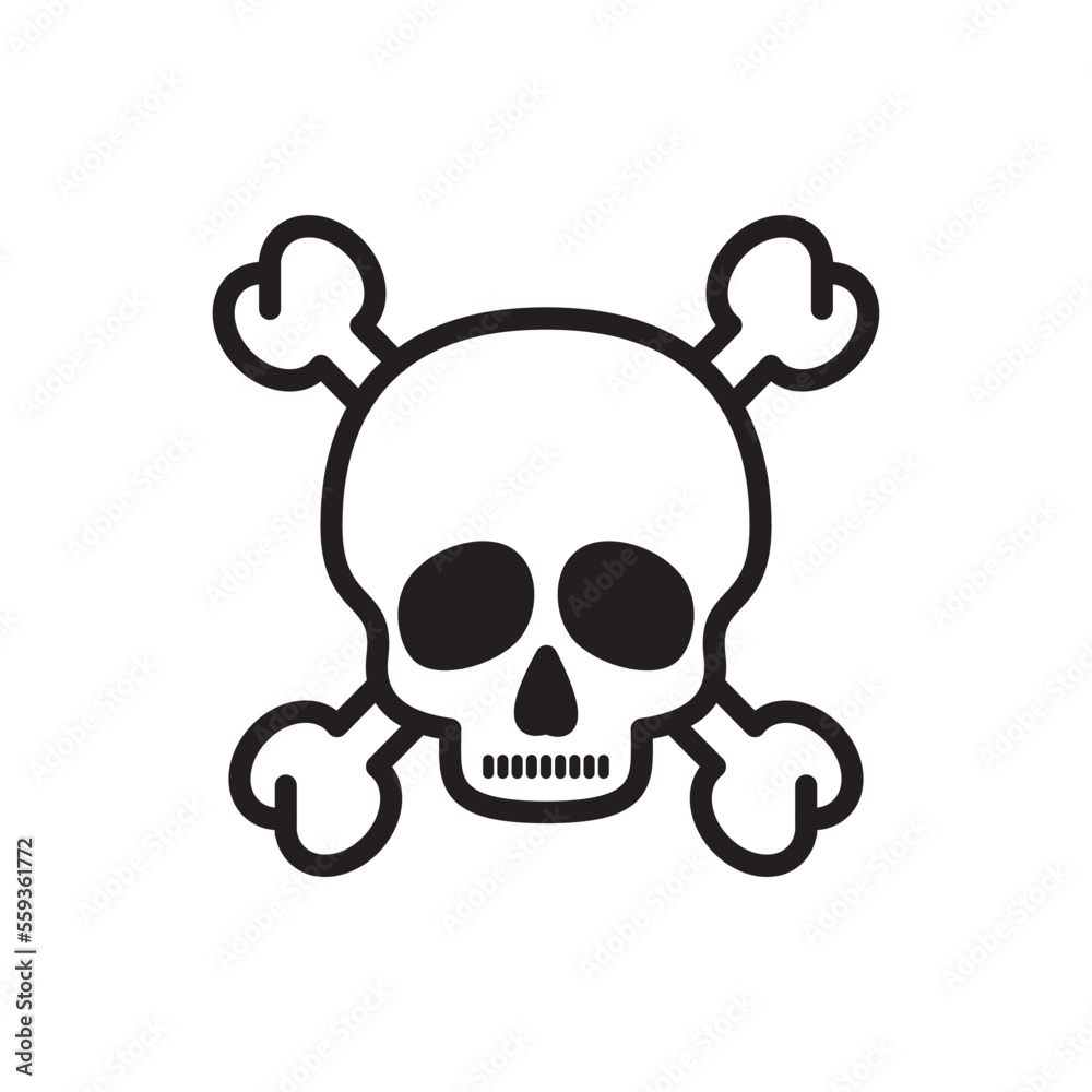 Pirate skull icon vector logo flat style illustration Pirate skull icon vector logo flat style illustration