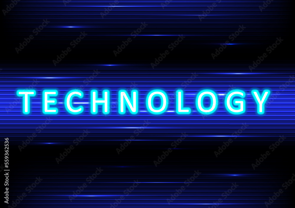 Obraz premium Abstract blue glow technology alphabet fonts illustration background