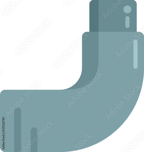 Corner pipe icon flat vector. Plumbing pipeline. Pressure flange isolated