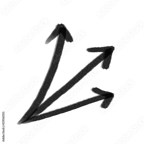 black arrow hand drawn