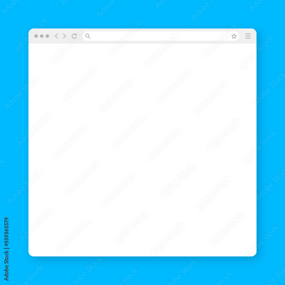 Blank web browser window with toolbar and search field. Modern website, internet page in flat style. Browser mockup for computer, tablet and smartphone. Vector illustration Blank web browser window with toolbar and search field. Modern website, internet page in flat style. Browser mockup for computer, tablet and smartphone. Vector illustration