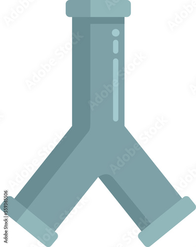 Pipe triangle icon flat vector. Steel system. Pump faucet isolated