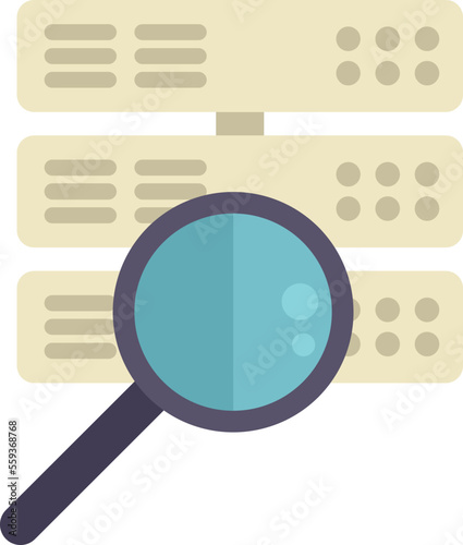 Server database icon flat vector. Crm data. Client human isolated