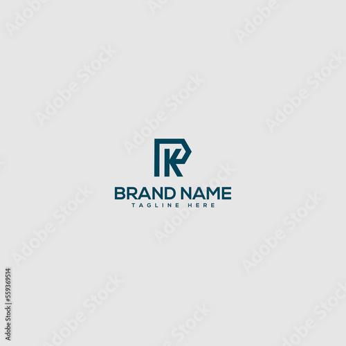 Creative minimal PK KP letter business logo with black and white color initial based Monogram icon.