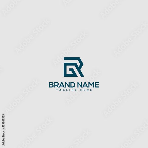 Creative minimal RG GR letter business logo with black and white color initial based Monogram icon. photo