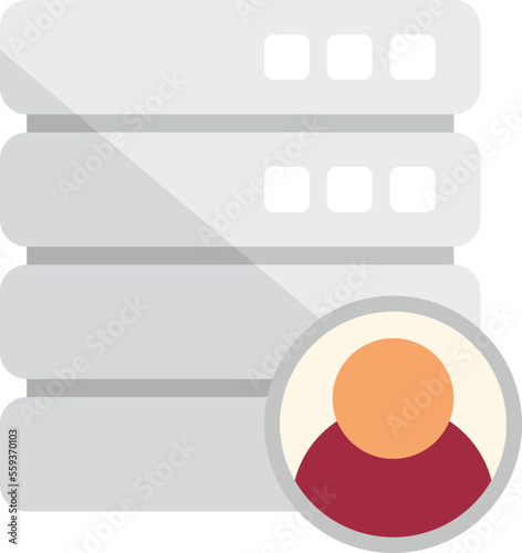 Server data icon flat vector. Software platform. Human marketing isolated