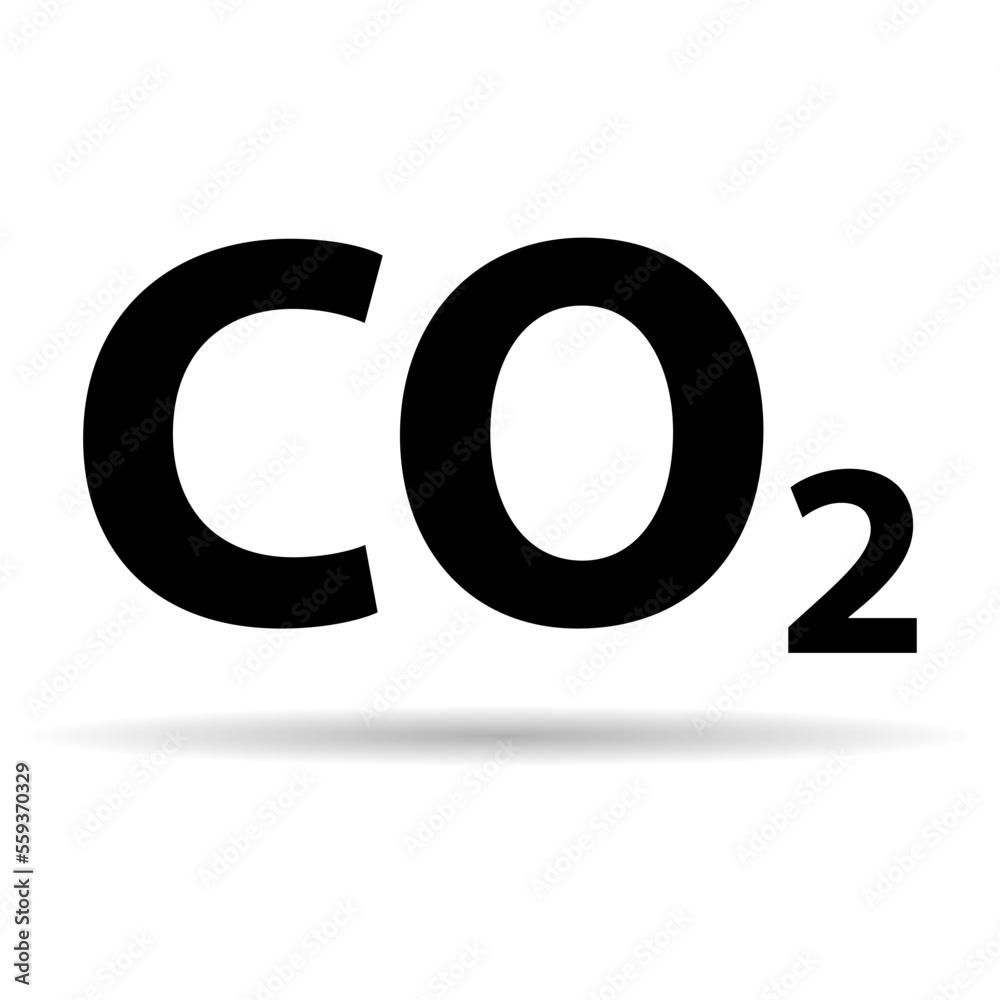 CO2 reduce cloud icon shadow, clean global emission, environment eco design symbol vector illustration