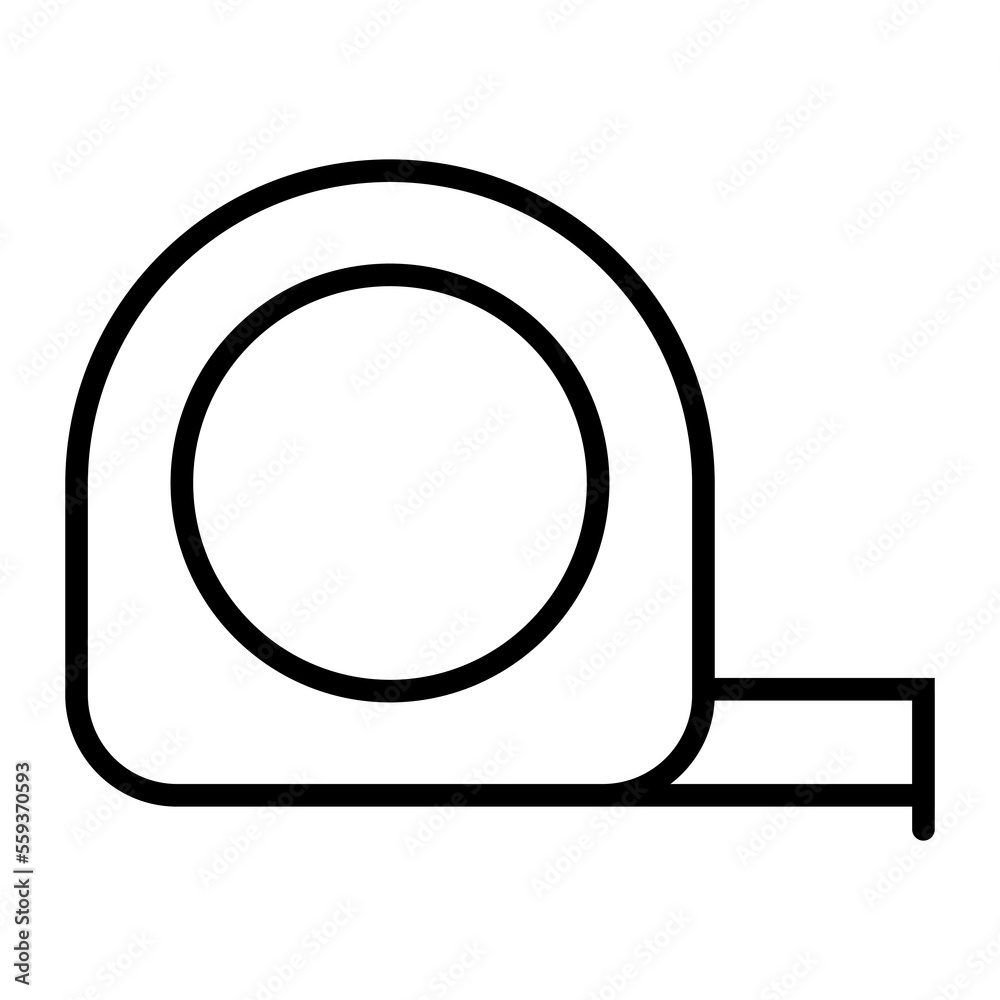 Measurement tape icon, measure tool concept design symbol, instrument flat vector illustration Measurement tape icon, measure tool concept design symbol, instrument flat vector illustration