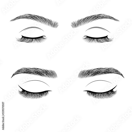 set of eye on background