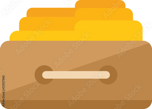 Folder drawer icon flat vector. Platform system. Consumer access isolated