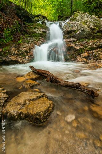 waterfall in the mountains