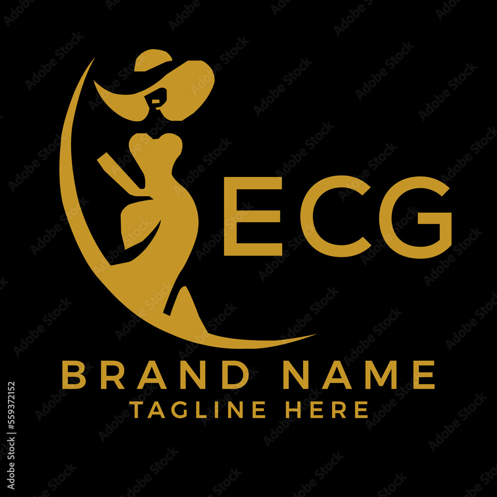ECG fashion logo. ECG Beauty fashion house. modeling dress jewelry. ECG ...