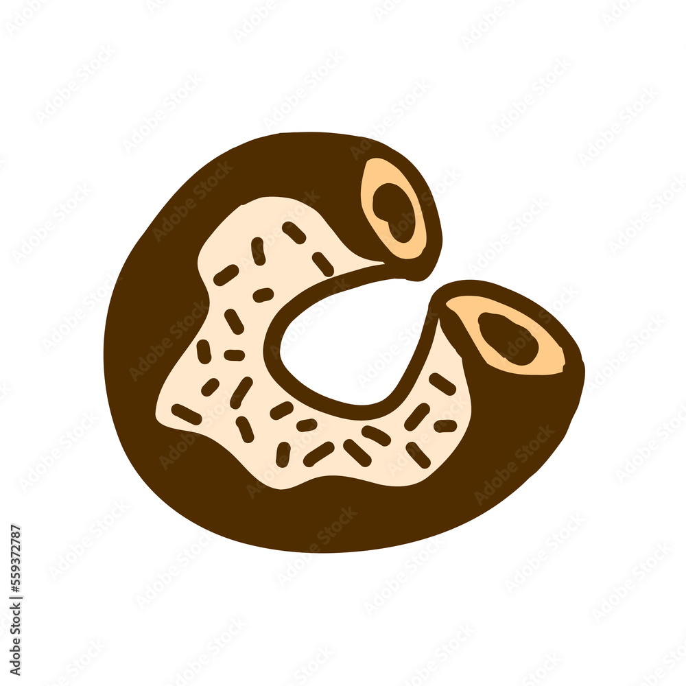 Obraz premium Donut in cartoon style. Vector illustration isolated on white background.