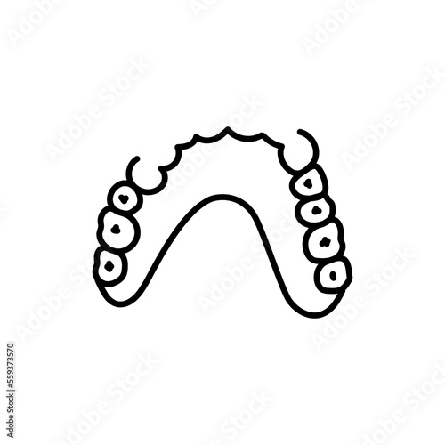 Removable partial denture line icon. Dental prosthetic.
