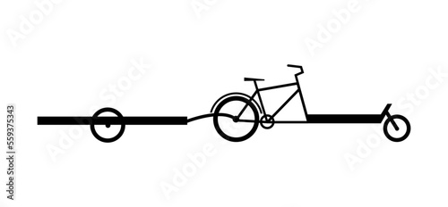Cargo Bike silhouette icon. Transporter bicycle flat vector illustration