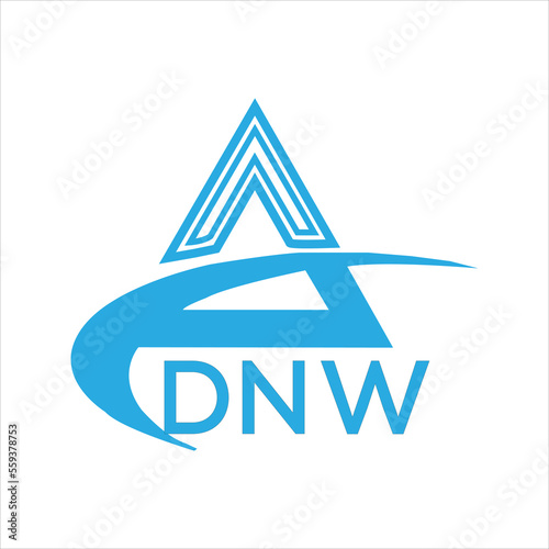 DNW letter logo. DNW blue image on white background. DNW Monogram logo design for entrepreneur and business. DNW best icon.
 photo