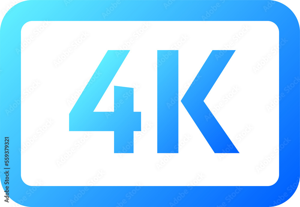 Fototapeta premium Gradient video quality or resolution icons in 4k. Video screen technology.