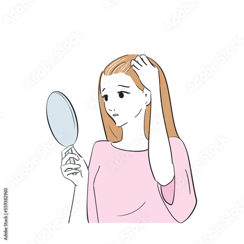 白髪が気になり始めた女性