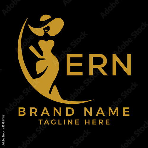 ERN fashion logo. ERN  Beauty fashion house. modeling dress jewelry. ERN fashion technology  Monogram logo design for entrepreneur and best business icon. 
