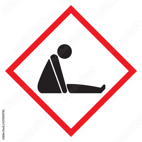 Warning symbol for suffocation vector illustration