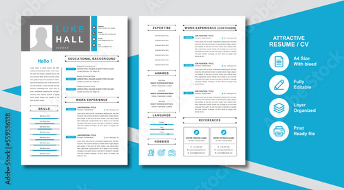 New resume cv with Clean design template
