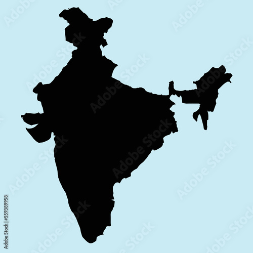 India Map Isolated Silhouette