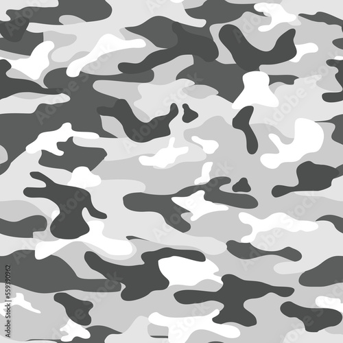 Seamless camouflage pattern winter modern. Abstract background of spots. Print on fabric and clothing. Vector illustration