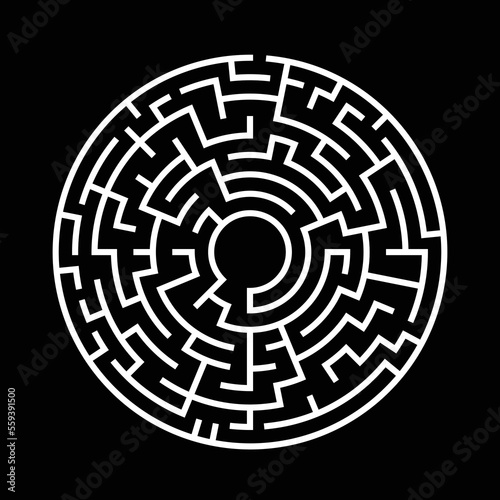Vector maze template. Logic game for kids. Isolated ridle labyrinth.