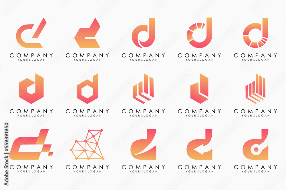 abstract letter D logo icon set. design for business of luxury, elegant, simple. abstract letter D logo icon set. design for business of luxury, elegant, simple.