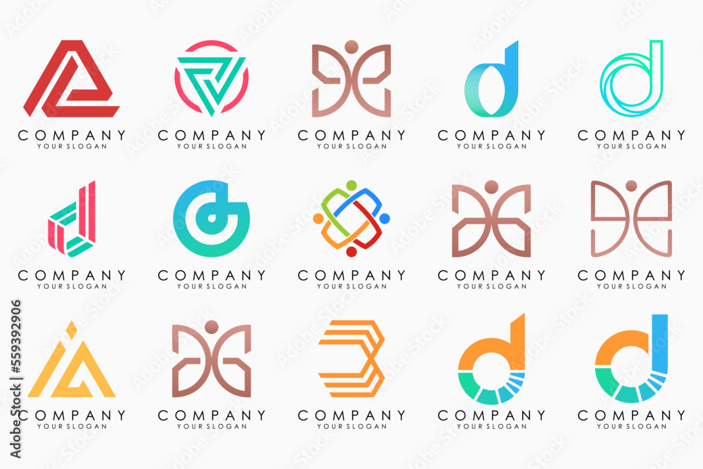 abstract letter D logo icon set. design for business of luxury, elegant, simple. abstract letter D logo icon set. design for business of luxury, elegant, simple.