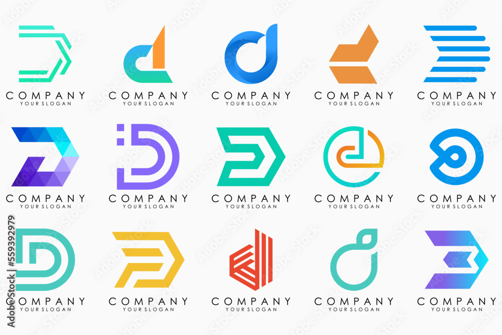 abstract letter D logo icon set. design for business of luxury, elegant, simple. abstract letter D logo icon set. design for business of luxury, elegant, simple.