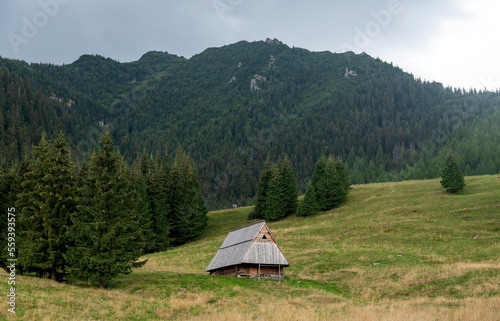 Old wooden huts in the Tatra Mountains