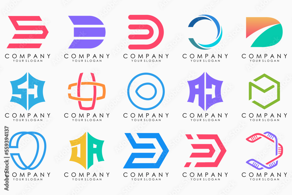 abstract letter D logo icon set. design for business of luxury, elegant, simple. abstract letter D logo icon set. design for business of luxury, elegant, simple.