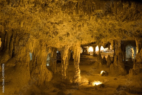 neptun cave in limestone rock of capo caccia in sardinia